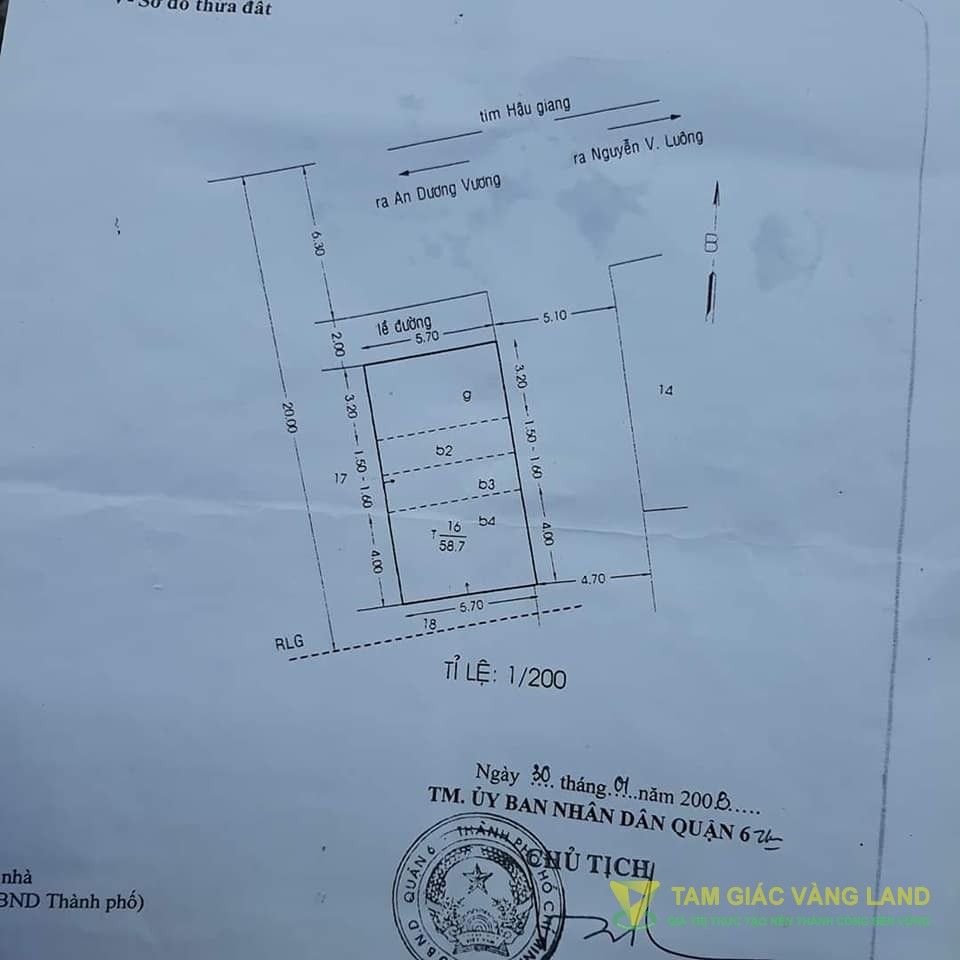 Cho thuê nhà mặt tiền đường Hậu Giang, Phường 11, Quận 6, DT 5.7x10.5m, 1 trệt 2 lầu, Giá 45 triệu/tháng